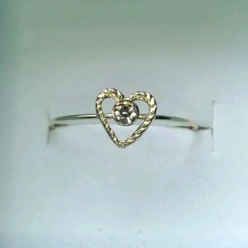 10k Gold Fill Austrian Crystal Hollow Hear…